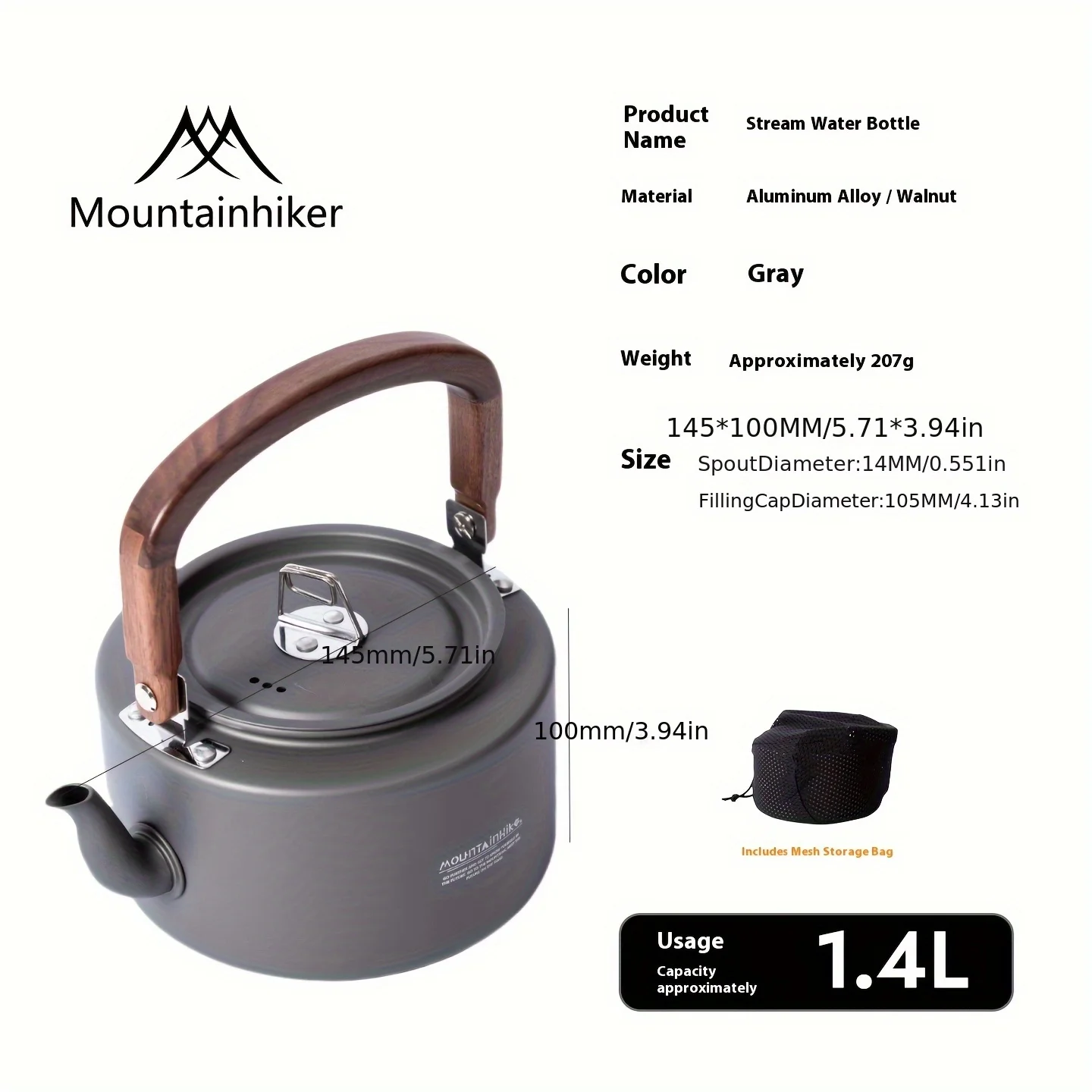 Camping Cooking Set 2 Person - Camping Tea Kettle-New Aluminum Alloy Construction,