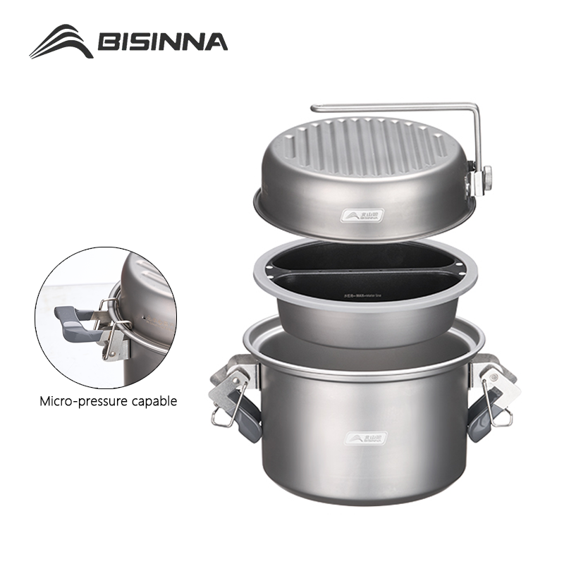 Camping Cooking Set 2 Person - BISINNA Micro Pressure Cooker Portable Multi-functional