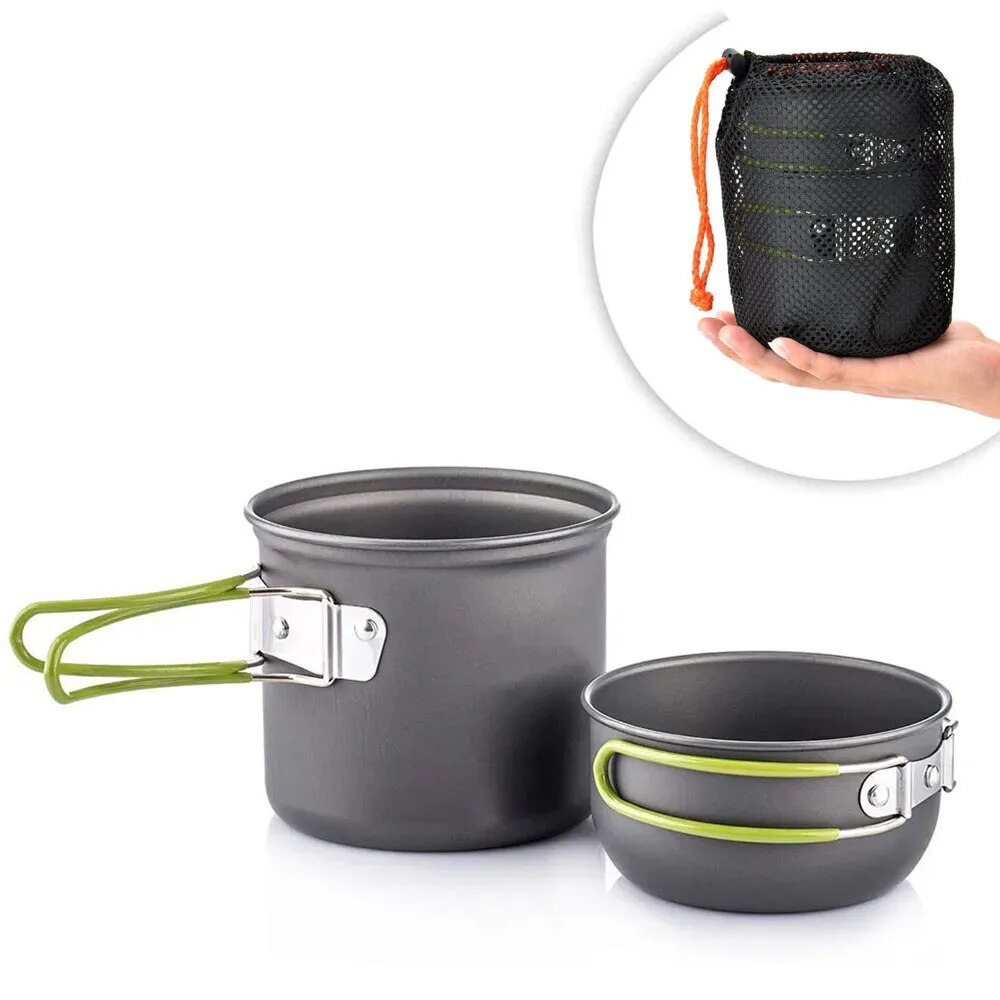 Camping Cooking Set 2 Person - Camping Cookware Mess Kit Ultralight Camping