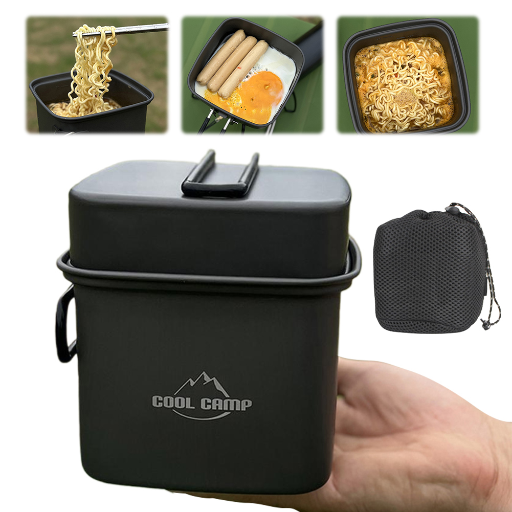Camping Cooking Set Compact - 2 In 1 Folding Frying Pan