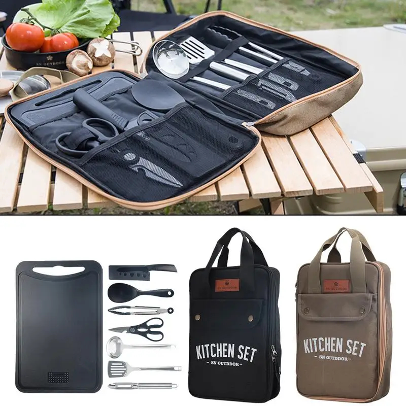 Camping Cooking Cup - 8pcs Camping Kitchen Cookware Set Portable