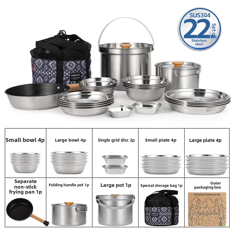 Camping Cooking Cup - NOBANA Newest Outdoor Stainless Steel Pot