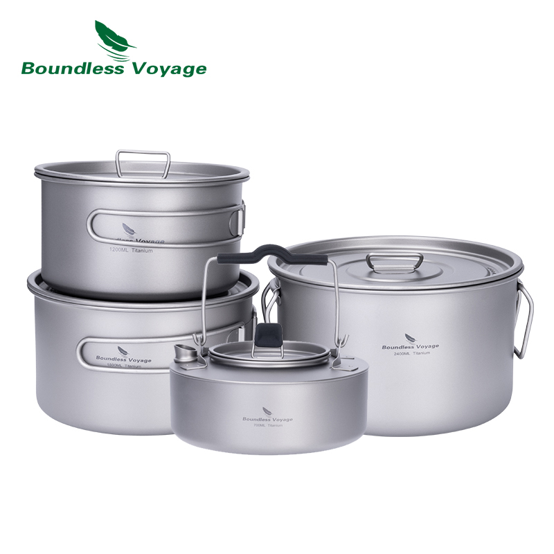 Camping Cooking Cup - Boundless Voyage Titanium Pot Stockpot Cooking