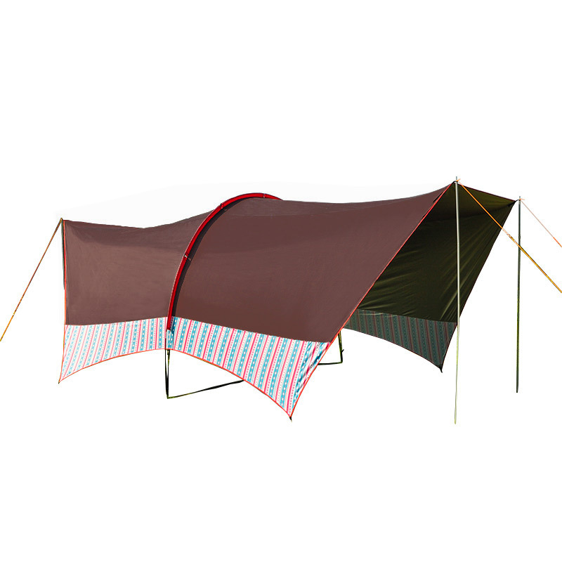 Camping Cooking Awning - Large multi-person awning with silver-plated sun