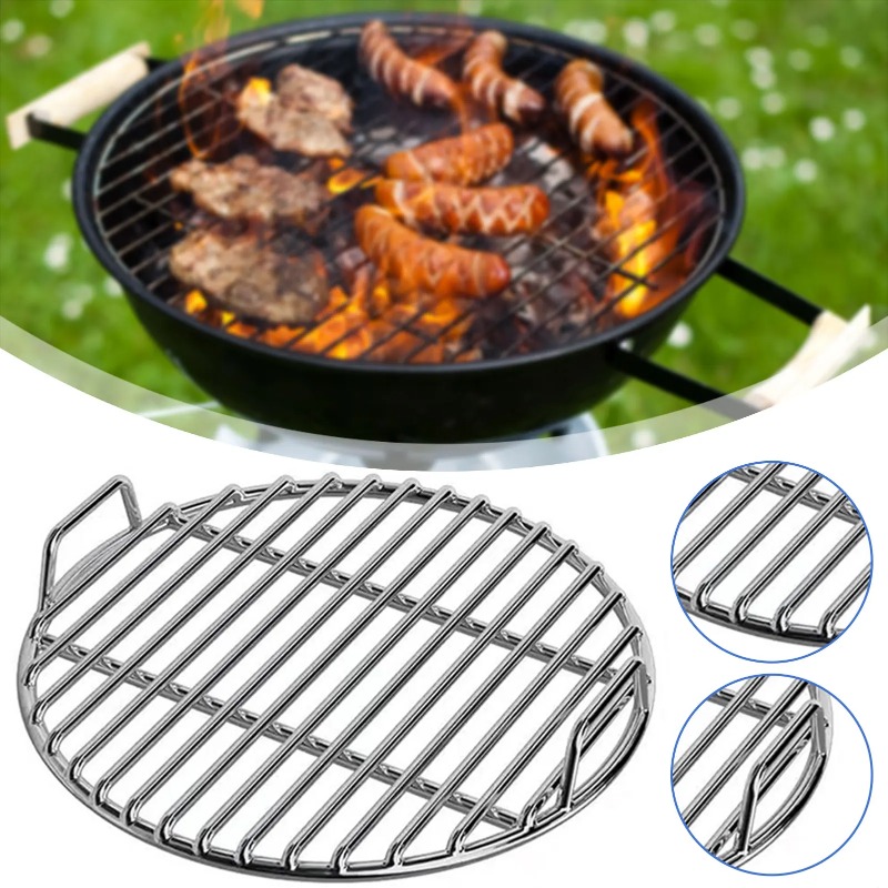 Camping Cooking Rack - BBQ Rack,Grilling Grates Replacement,Round 40cm Cast