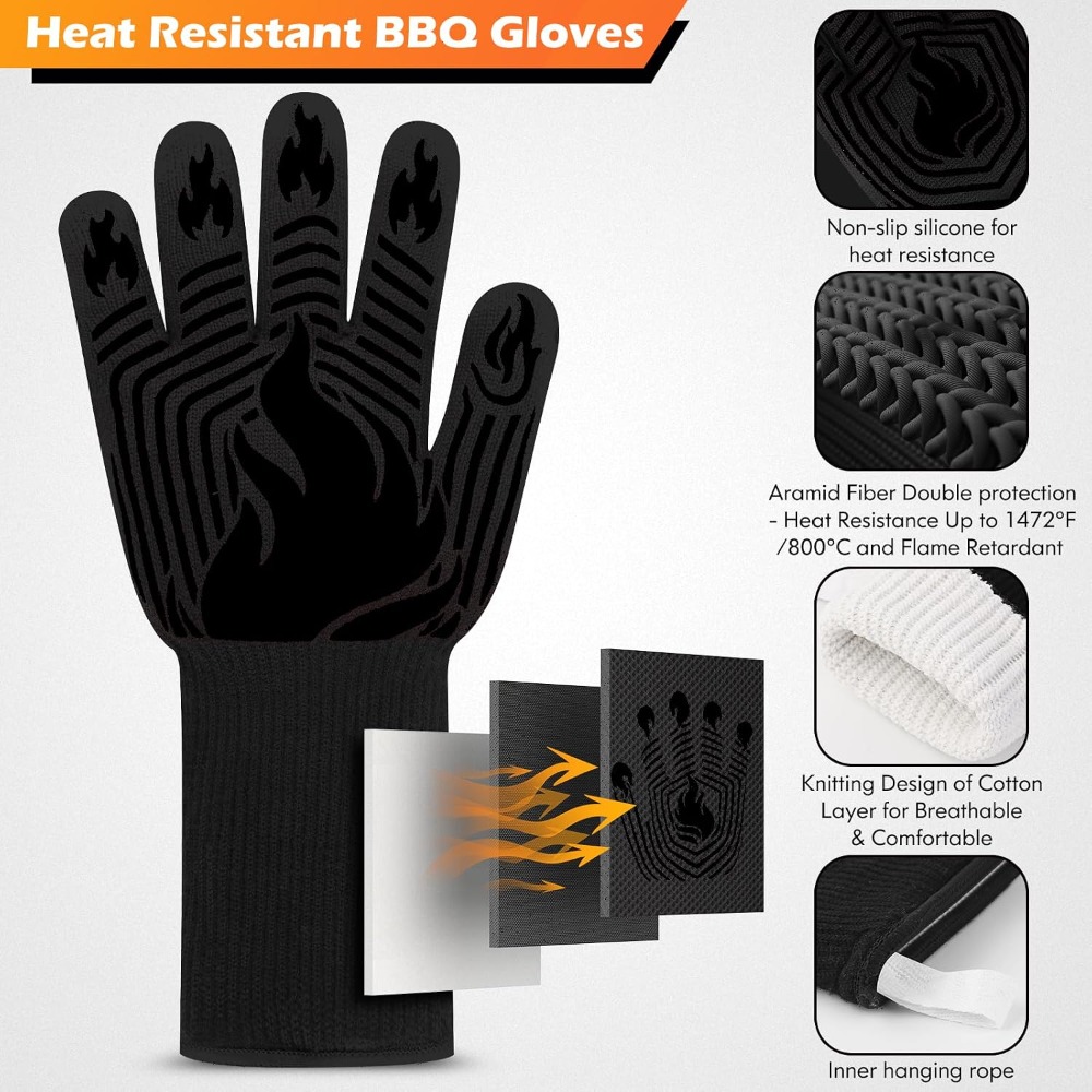 Camping Cooking Bbq - BBQ Gloves, 1472°F Heat Resistant Gloves