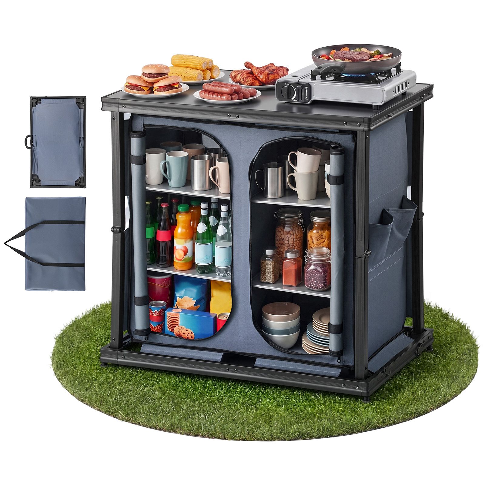 Folding Camping Storage Cabine - Camping Cooking Set Compact recension och pris