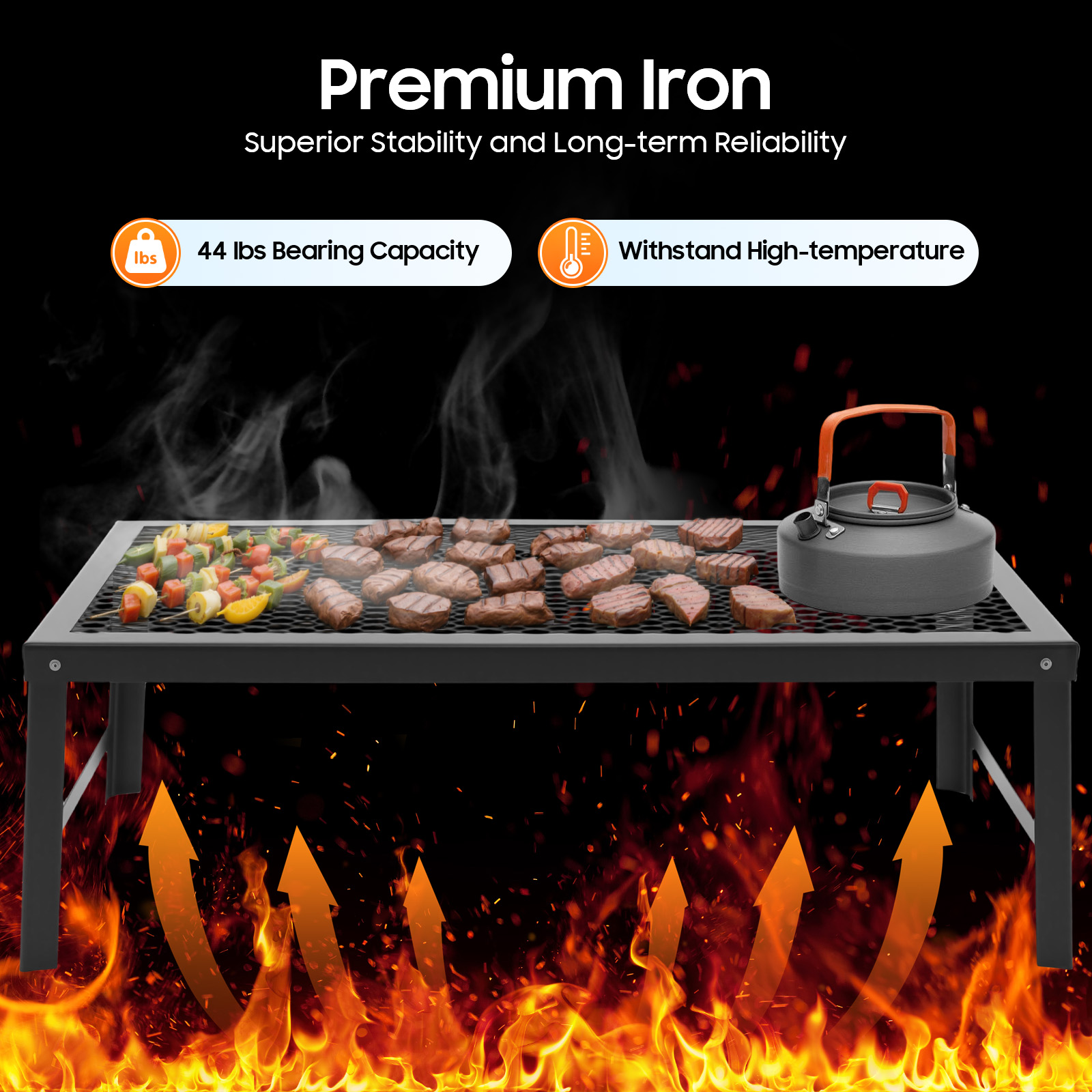 Campfire Grill, BBQ Set, Foldi - Camping Cooking Set Compact recension och pris
