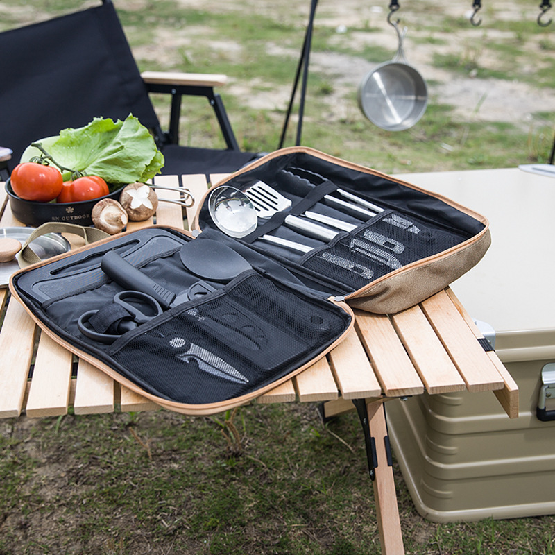 8pcs Camping Kitchen Cookware  - Camping Cooking Rack recension och pris