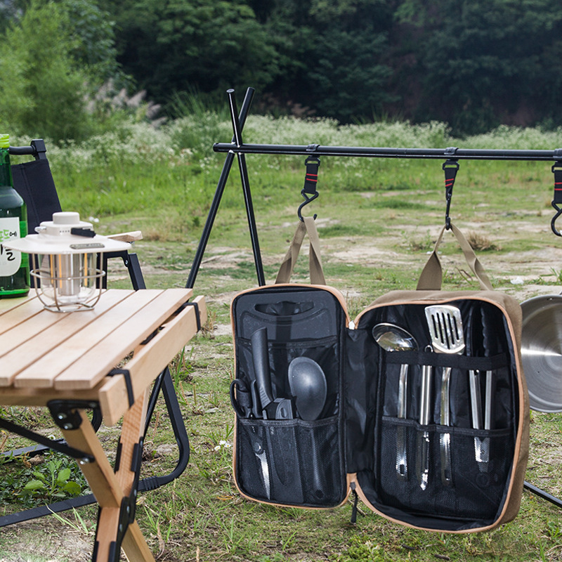 8pcs Camping Kitchen Cookware  - Camping Cooking Rack recension och pris