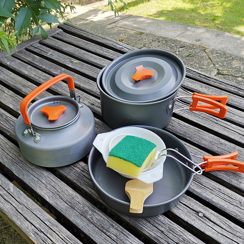 7Pcs Compact Camping Tableware - Camping Cooking Set Compact recension och pris