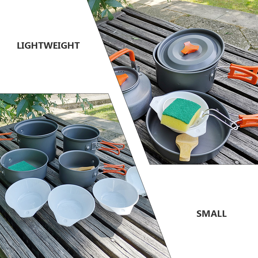 7Pcs Compact Camping Tableware - Camping Cooking Set Compact recension och pris