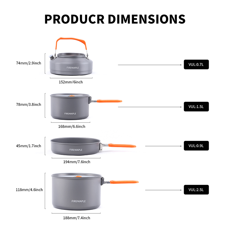 Fire Maple 4-5 Person Cookware - Camping Cooking Set 2 Person recension och pris