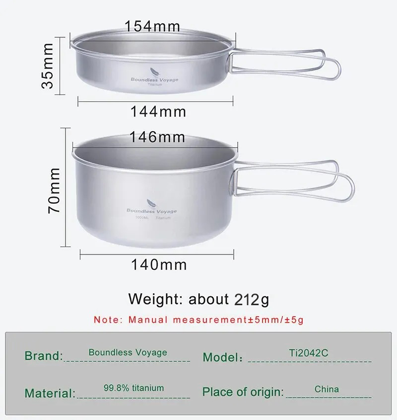 Boundless Voyage Titanium Pot  - Camping Cooking Set Compact recension och pris