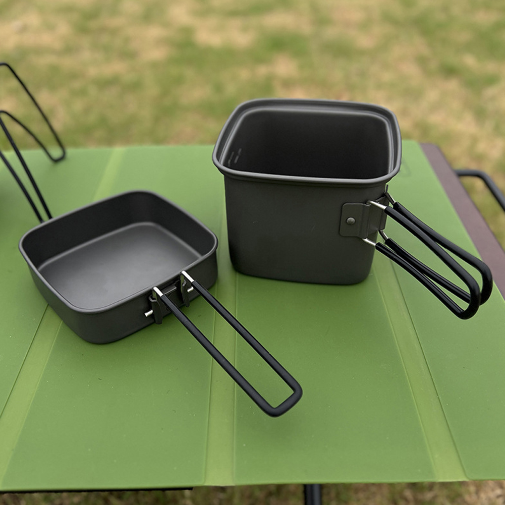 2 In 1 Folding Frying Pan Cook - Camping Cooking Set Compact recension och pris