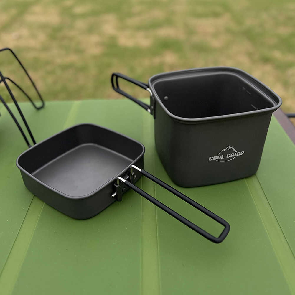 2 In 1 Folding Frying Pan Cook - Camping Cooking Set Compact recension och pris