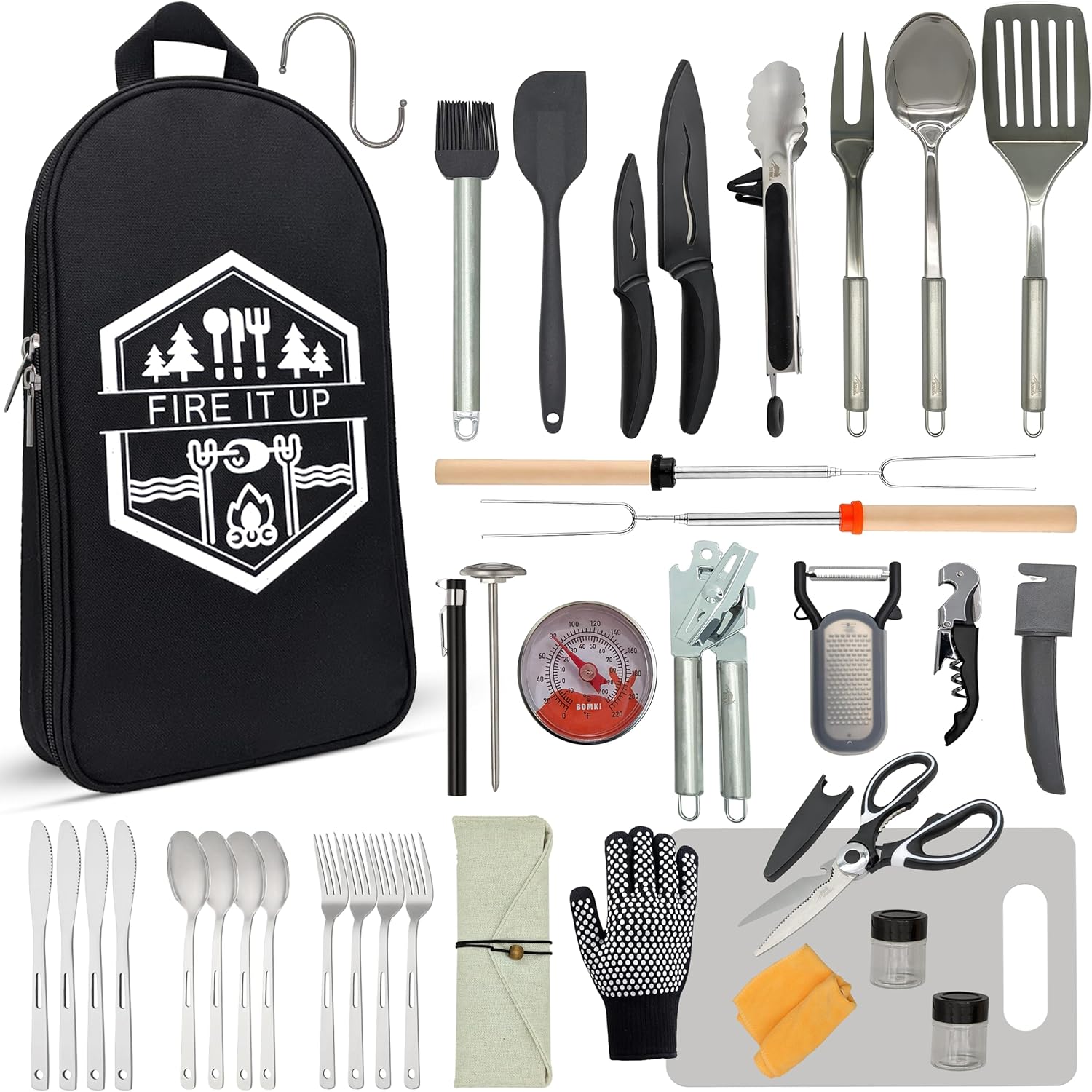 Camping BBQ Cooking Utensils S - Camping Cooking Essentials Kit recension och pris