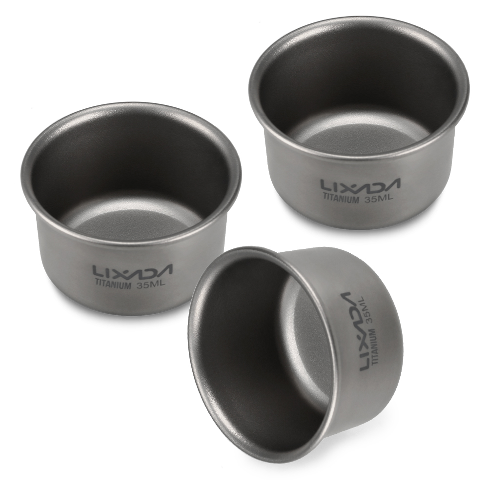 1/3pcs Lixada 35ml Mini Titani - Camping Cooking Cup recension och pris