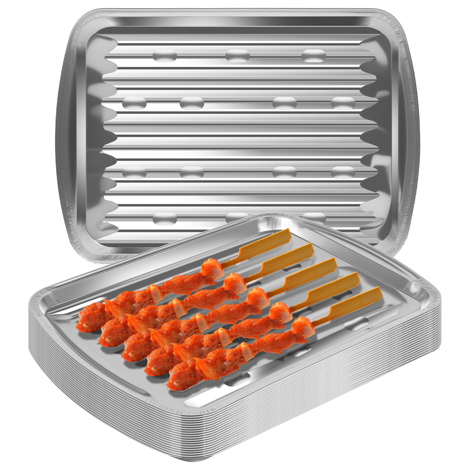 Aluminum Foil Trays Non-Stick  - Camping Cooking Bbq recension och pris