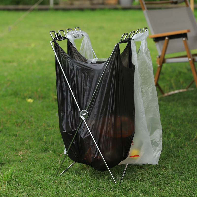 Portable Folding Garbage Bag H - Camping Cooking Rack recension och pris
