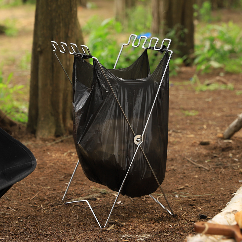 Portable Folding Garbage Bag H - Camping Cooking Rack recension och pris