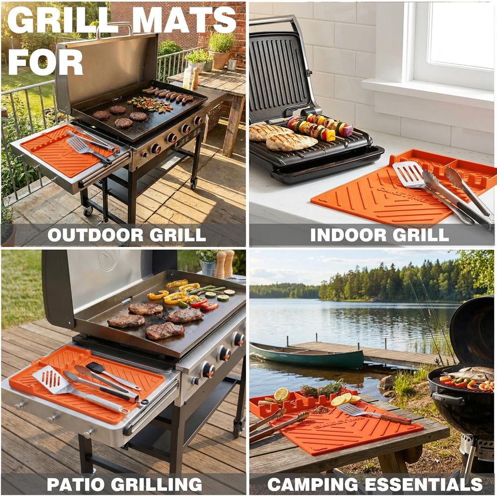 Silicone Grill Mats or Griddle - Camping Cooking Bbq recension och pris