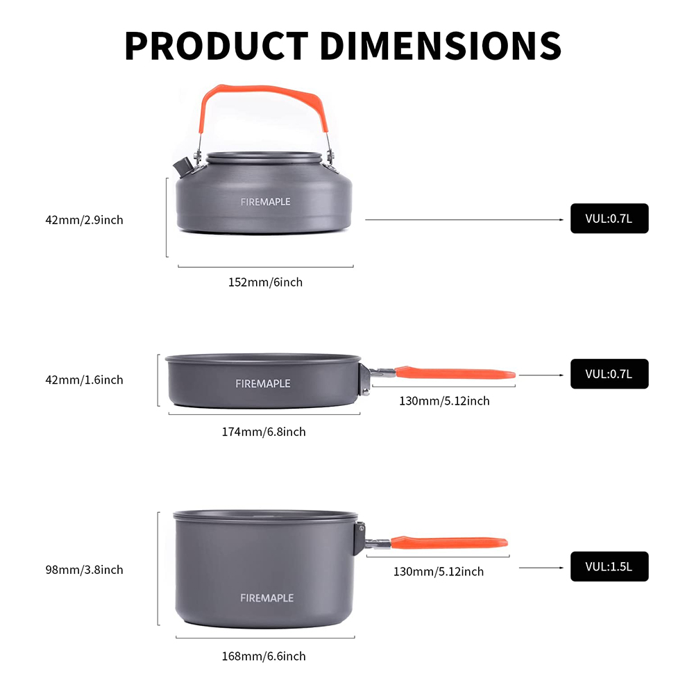 Fire Maple Picnic Pot Pan Set  - Camping Cooking Set 2 Person recension och pris