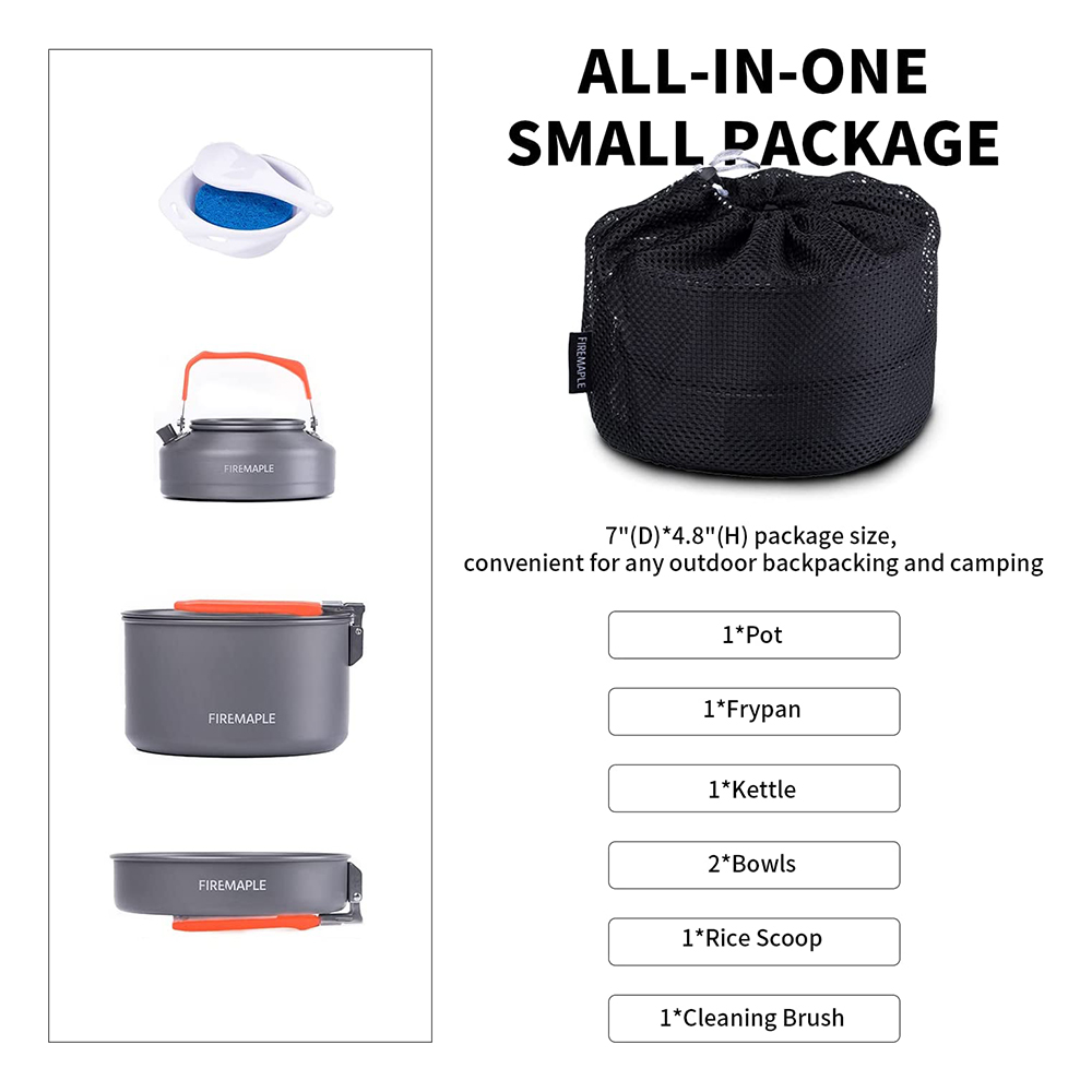 Fire Maple Picnic Pot Pan Set  - Camping Cooking Set 2 Person recension och pris