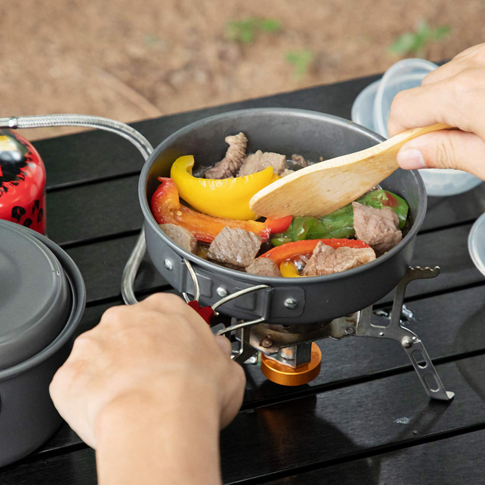 1Set Aluminum Outdoor Cookware - Camping Cooking Essentials Kit recension och pris