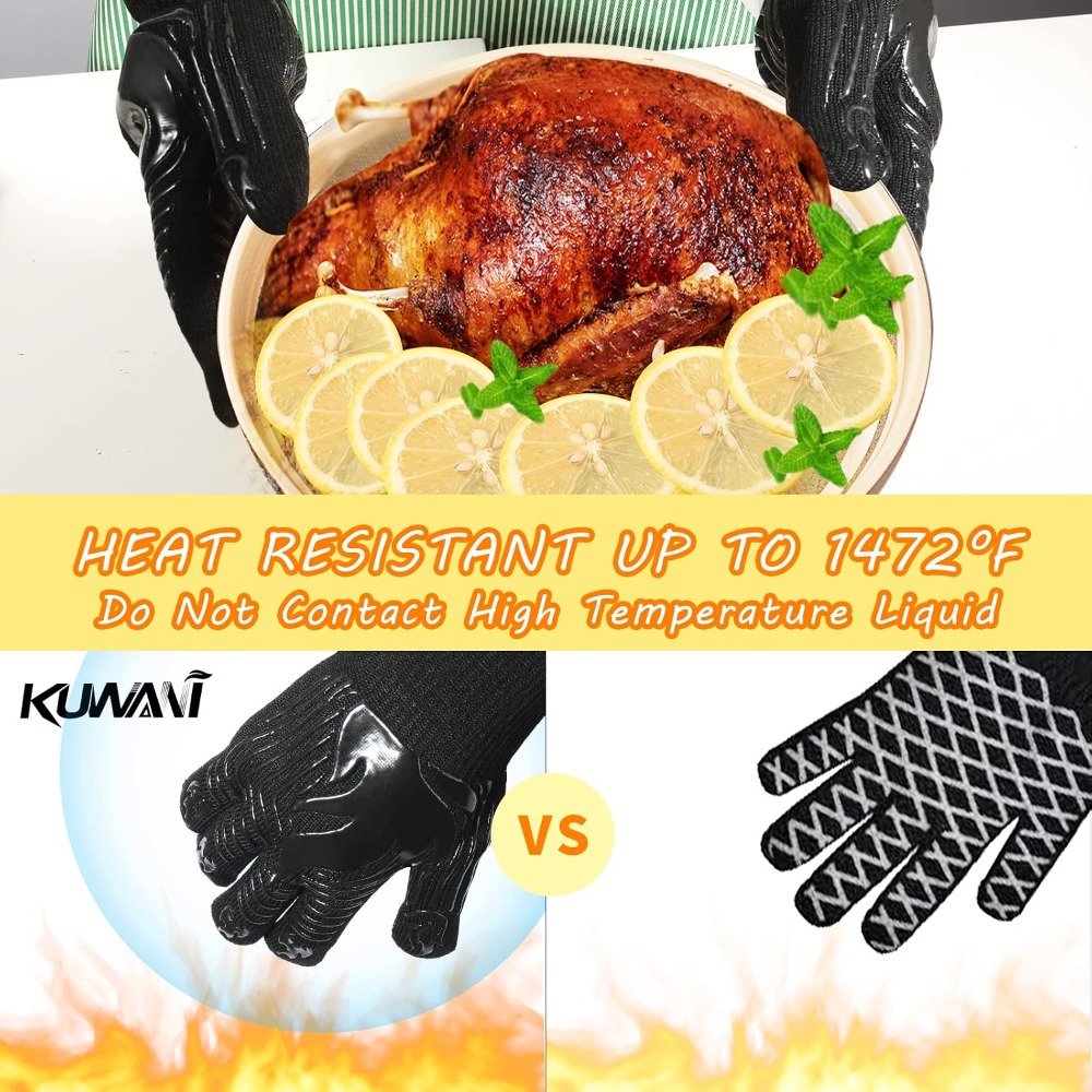 BBQ Gloves, 1472°F Heat Resist - Camping Cooking Bbq recension och pris